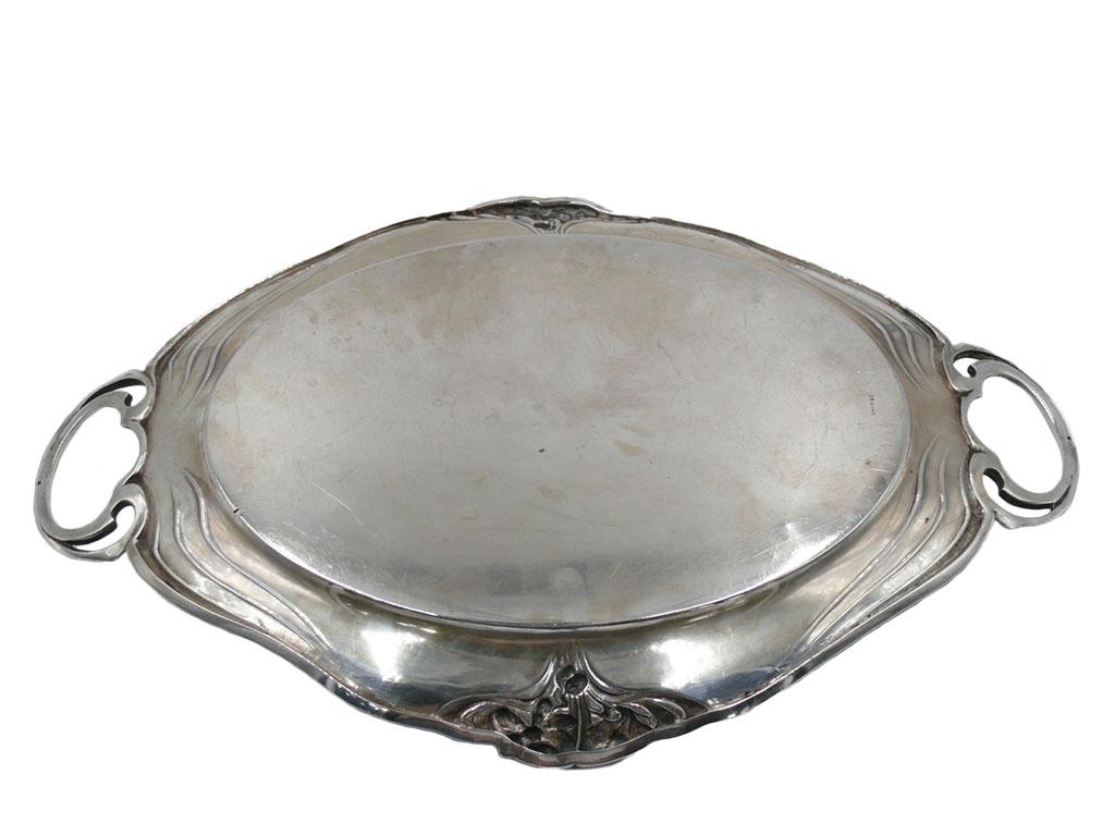 Solid silver Art Nouveau tray
Origin Germany Circa 1900
Author: Wilhelm T Binder
Marked on the back WTB and also 800 silver stamp
Excellent condition. Some marks from use
Modernism (French: Art Nouveau) was the artistic renewal movement developed at