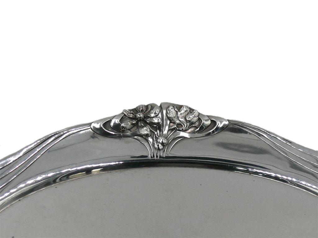 German Solid silver Art Nouveau tray