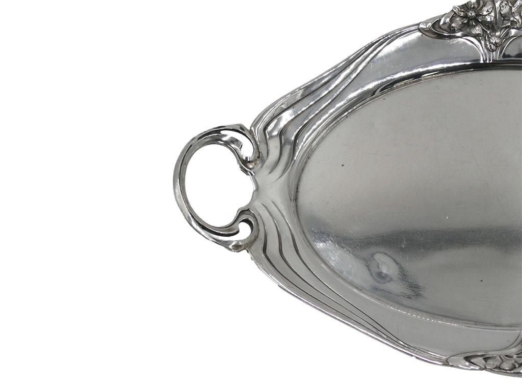 Solid silver Art Nouveau tray In Good Condition In Buenos Aires, Argentina