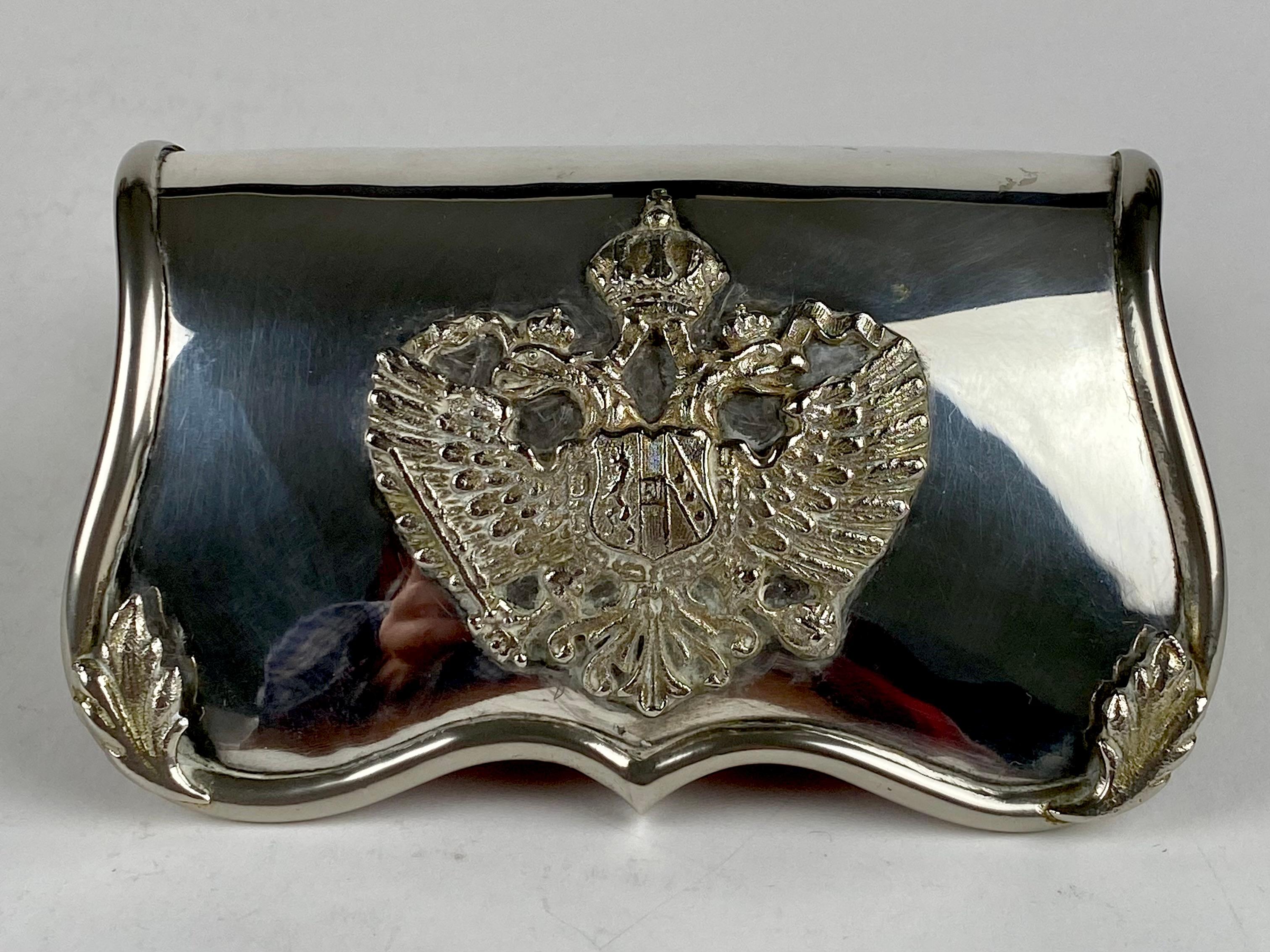 Solid Silver Austro Hungarian Military Cartridge Box Cavalry 1900 In Good Condition In London, GB