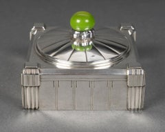 Massive Silberdose aus der ART DECO-Zeit, um 1930