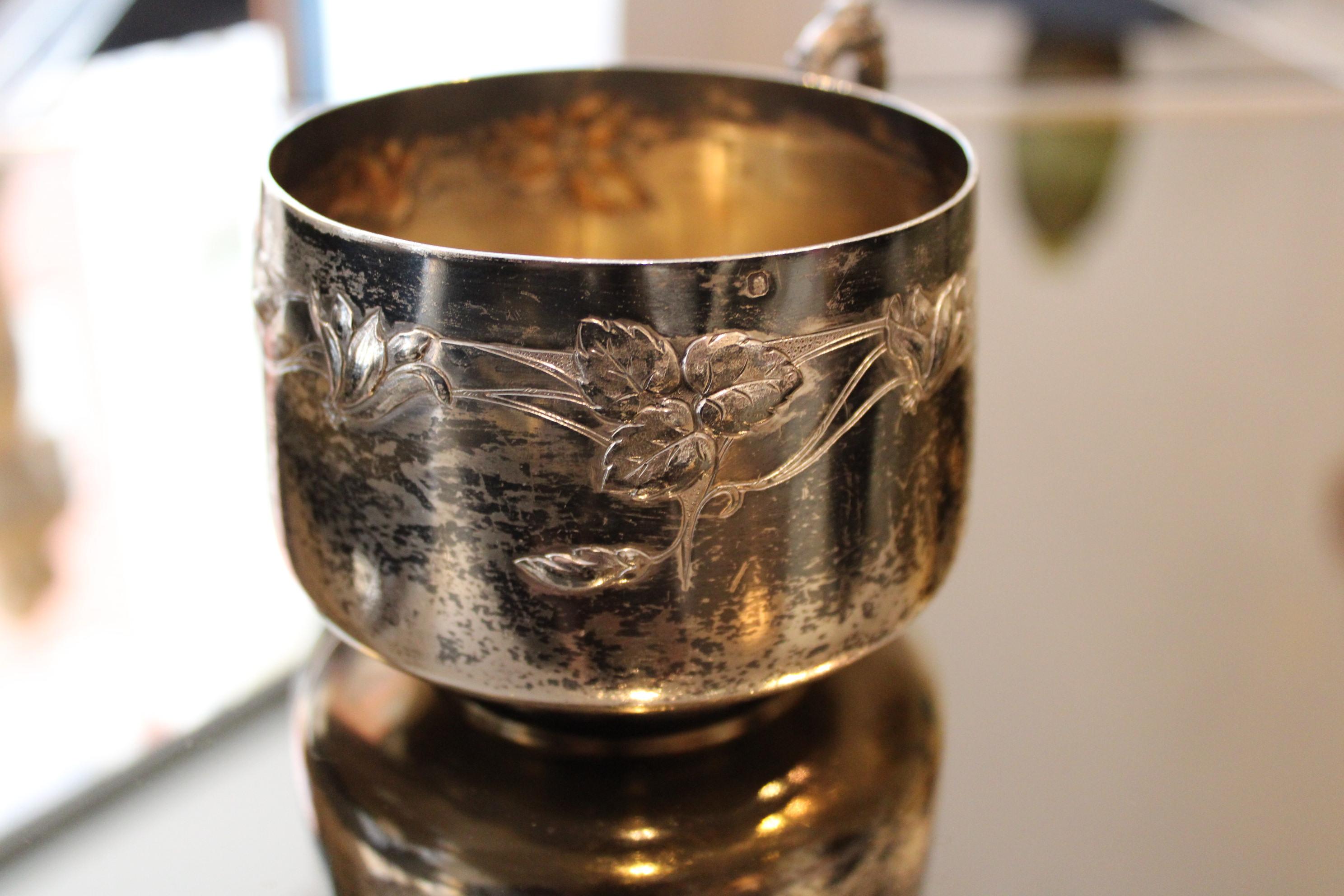 Solid Silver Breakfast in Its Box, 19th Century For Sale 7