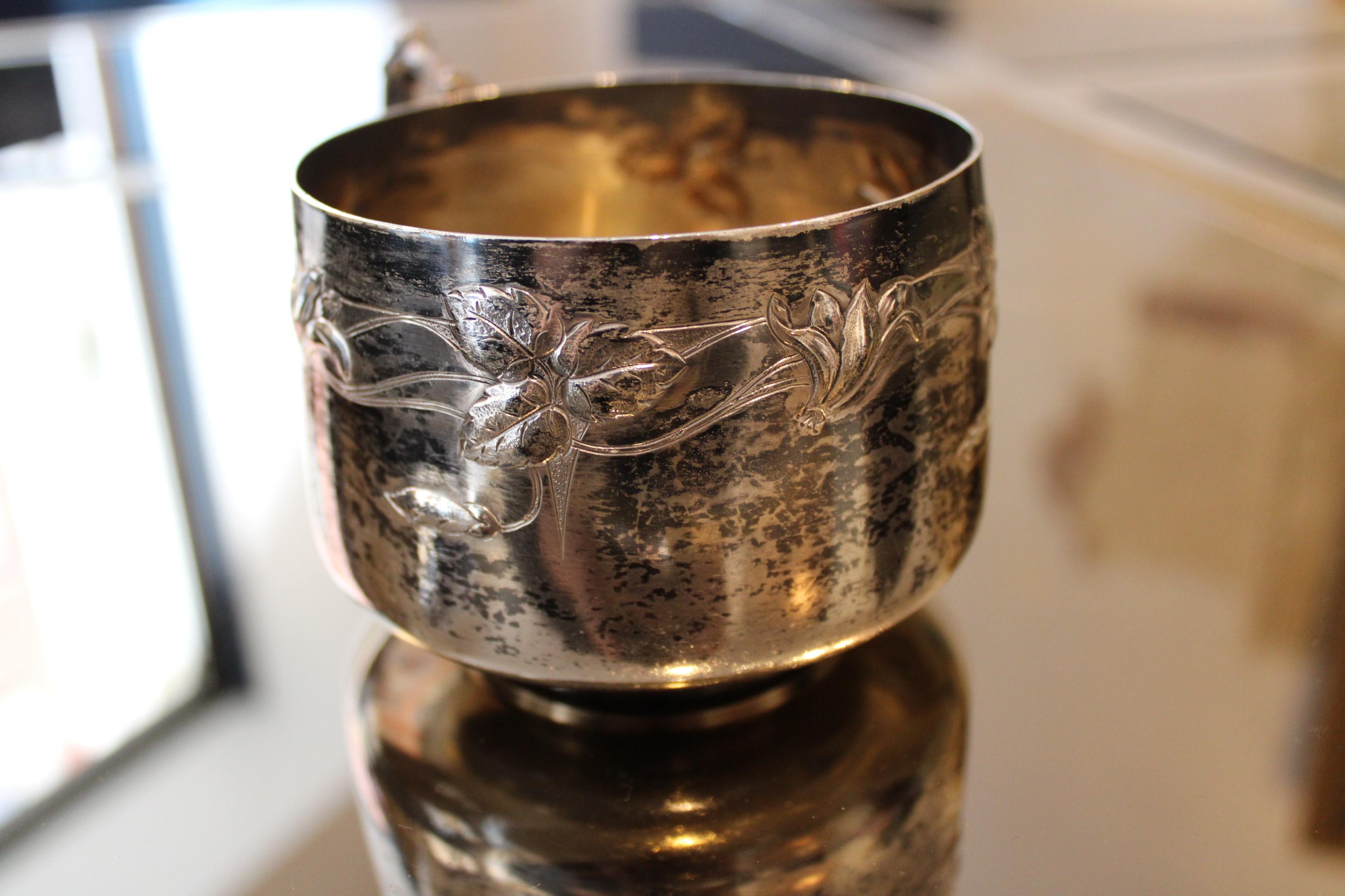 Solid Silver Breakfast in Its Box, 19th Century For Sale 8