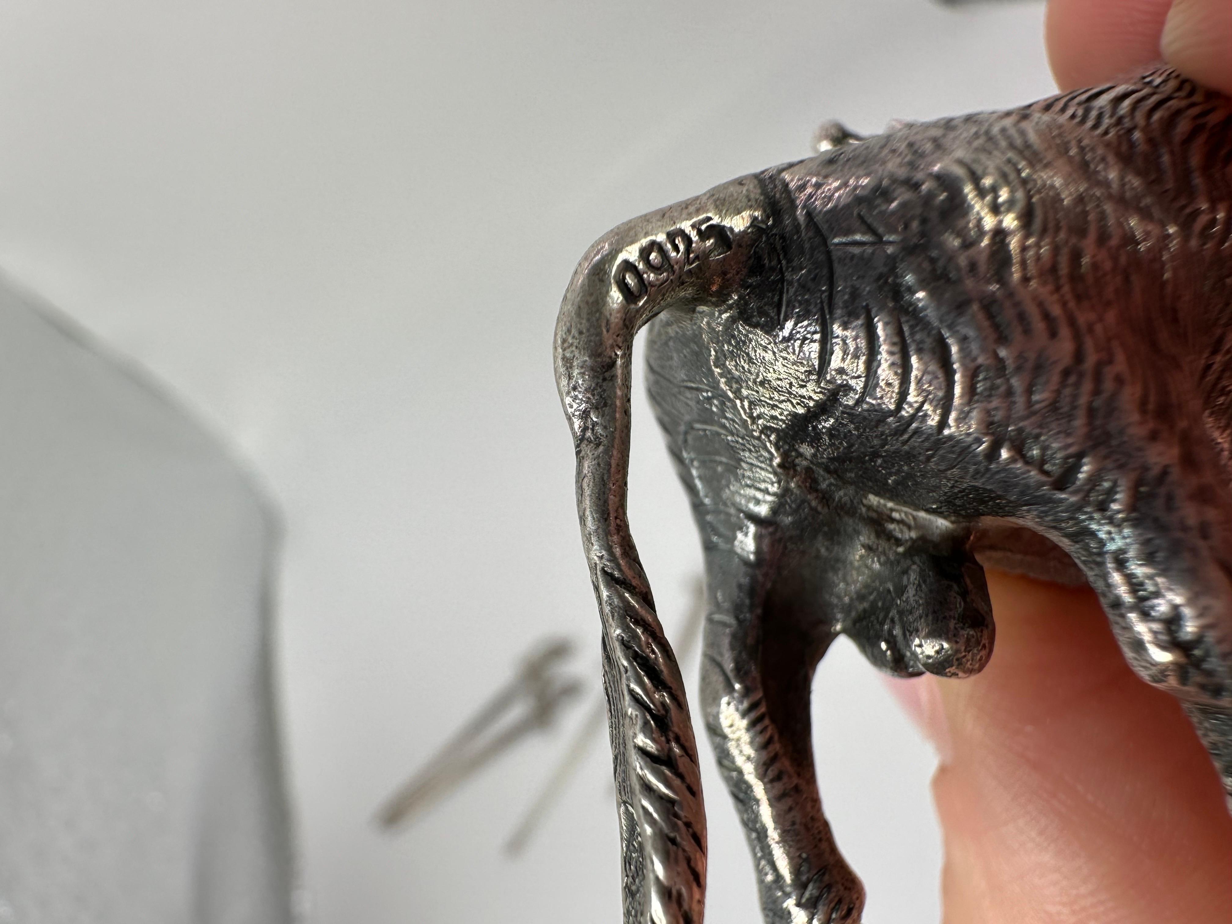 Porta stuzzicadenti Bull in argento massiccio Anno vecchio sconosciuto in vendita 1