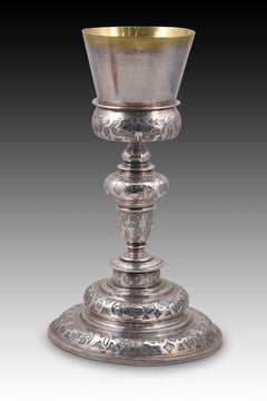 Solid silver chalice. Spain, 17th century
