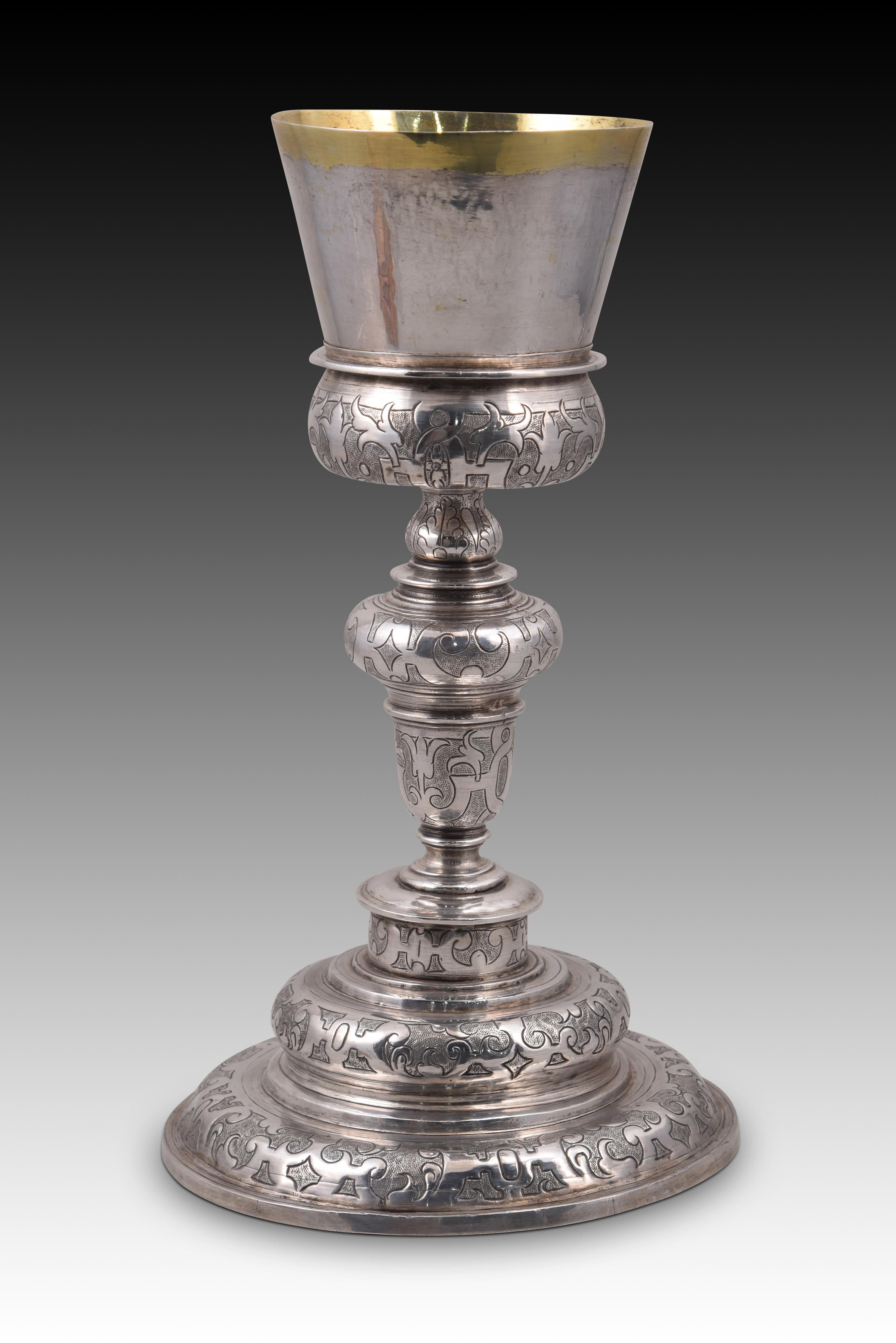 Baroque Solid silver chalice. Spain, 17th century