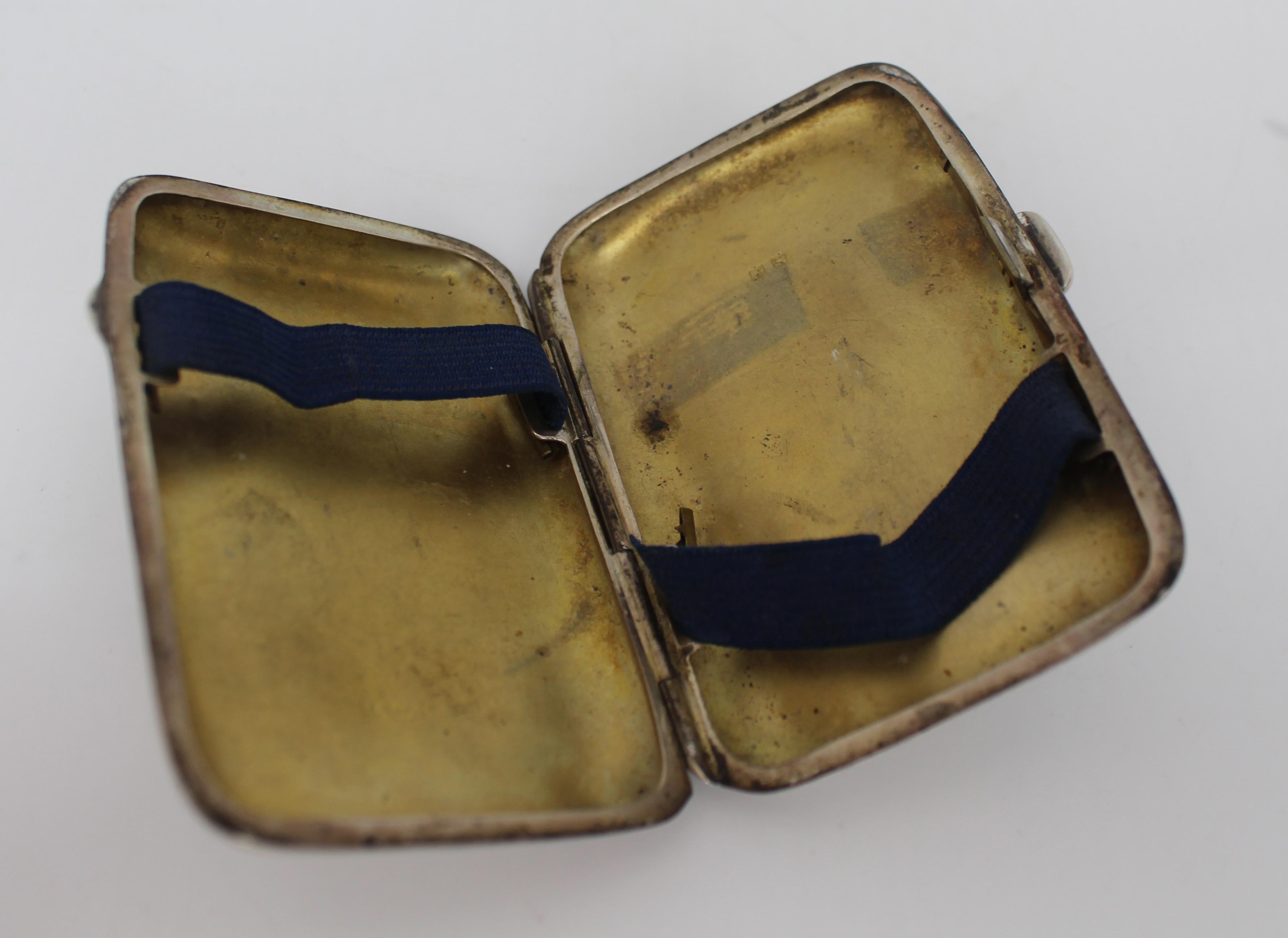 20th Century Solid Silver Cigarette Case by Samuel M Levi