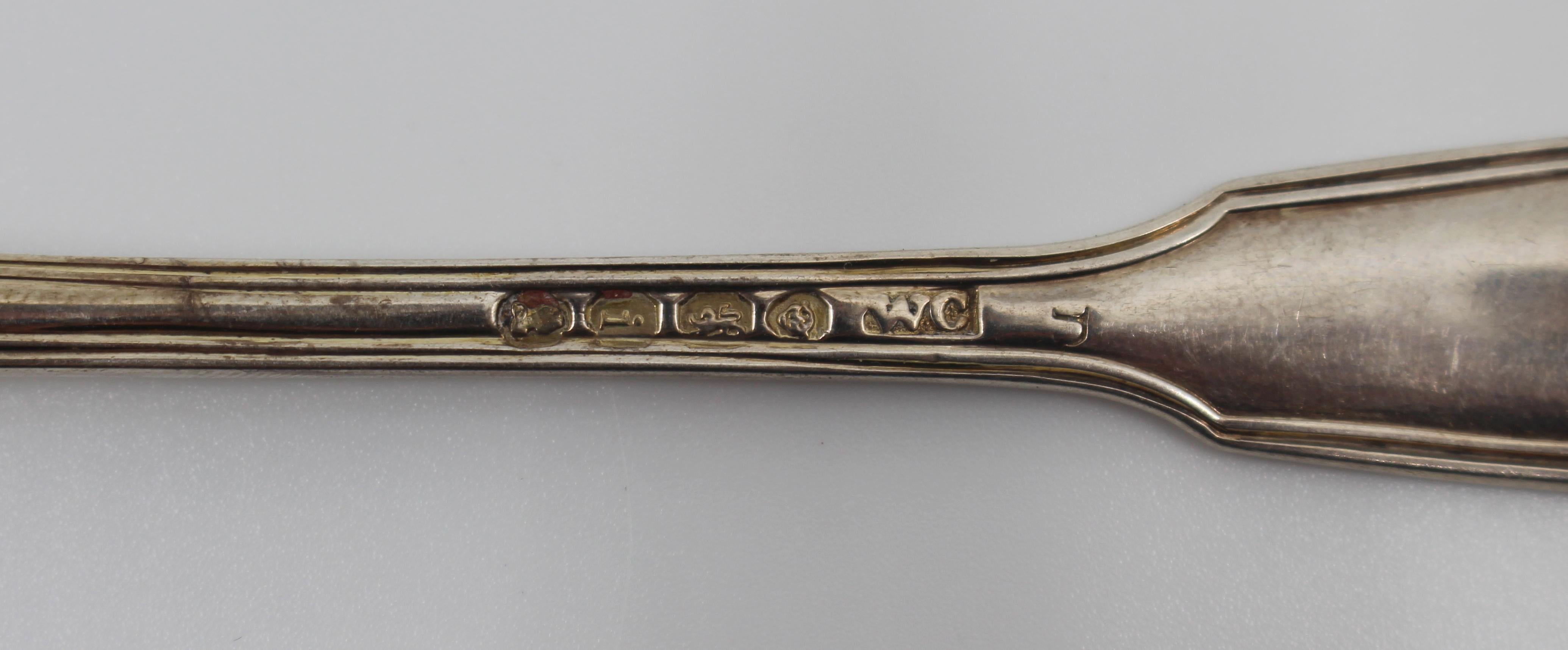Solid Silver Crested Mustard Spoon by William Chawner London 1824 For Sale 2