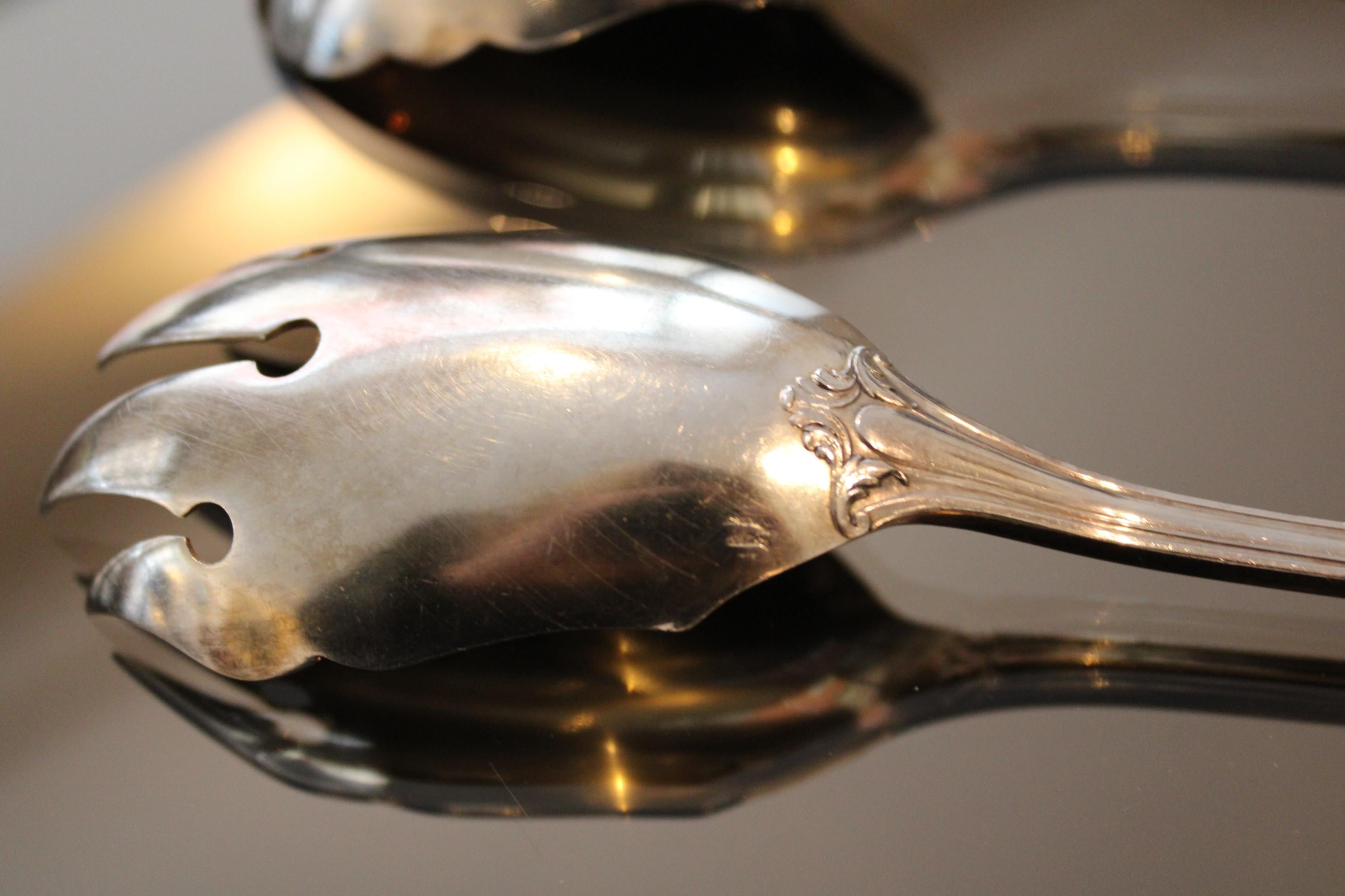 Solid Silver Cutlery in Their Box, 19th Century  For Sale 4
