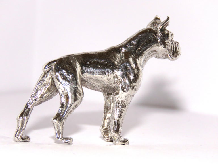 Solid Silver Dog Figurine Vintage, 1970s at 1stDibs