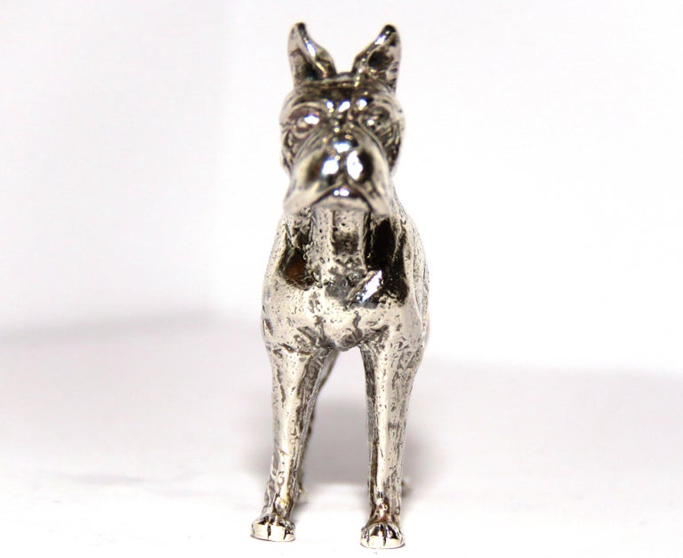 Solid Silver Dog Figurine Vintage, 1970s at 1stDibs