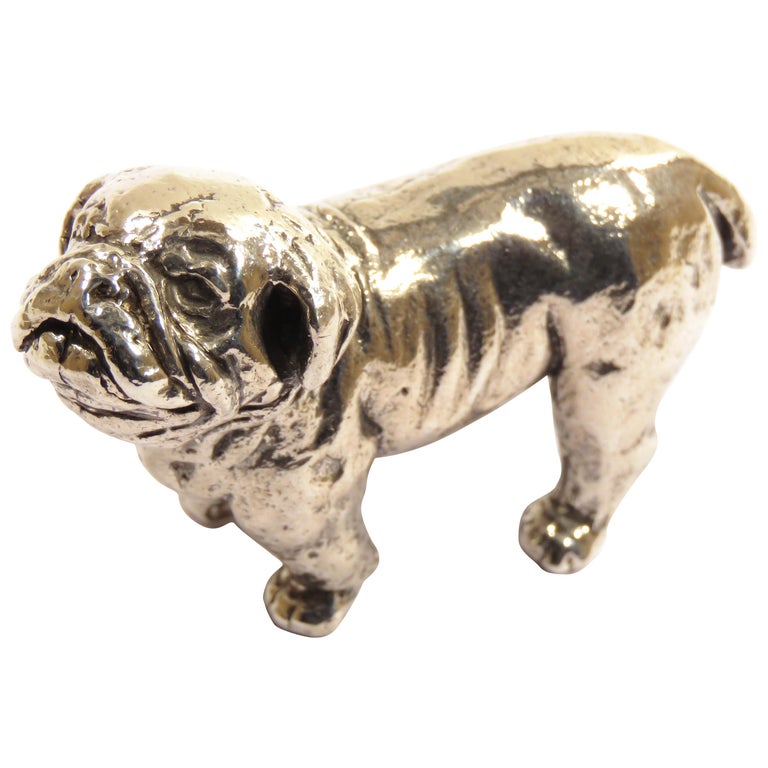 Solid Silver Dog Figurine Vintage, 1970s at 1stDibs