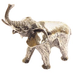 Solid Silver Elephant Figurine Vintage, 1970s