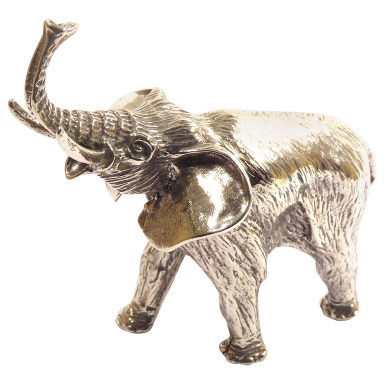 Solid Silver Elephant Figurine Vintage, 1970s at 1stDibs solid silver