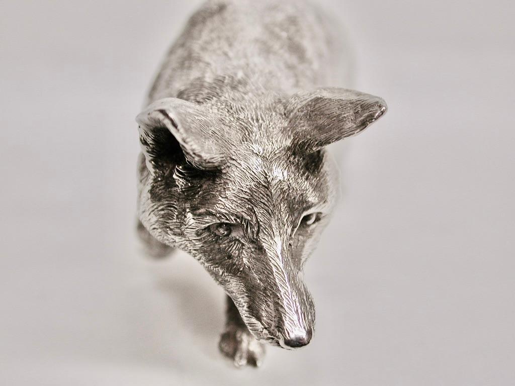 Solid Silver Fox, Dated 1987, Mappin & Webb, London. 1