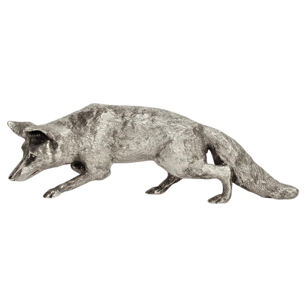 Solid Silver Fox, Dated 1987, Mappin & Webb, London.