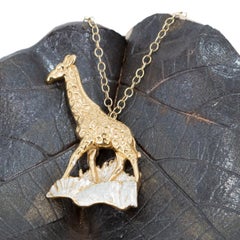 Solid Silver Giraffe Pendant with 18 Karat Gold Vermeil