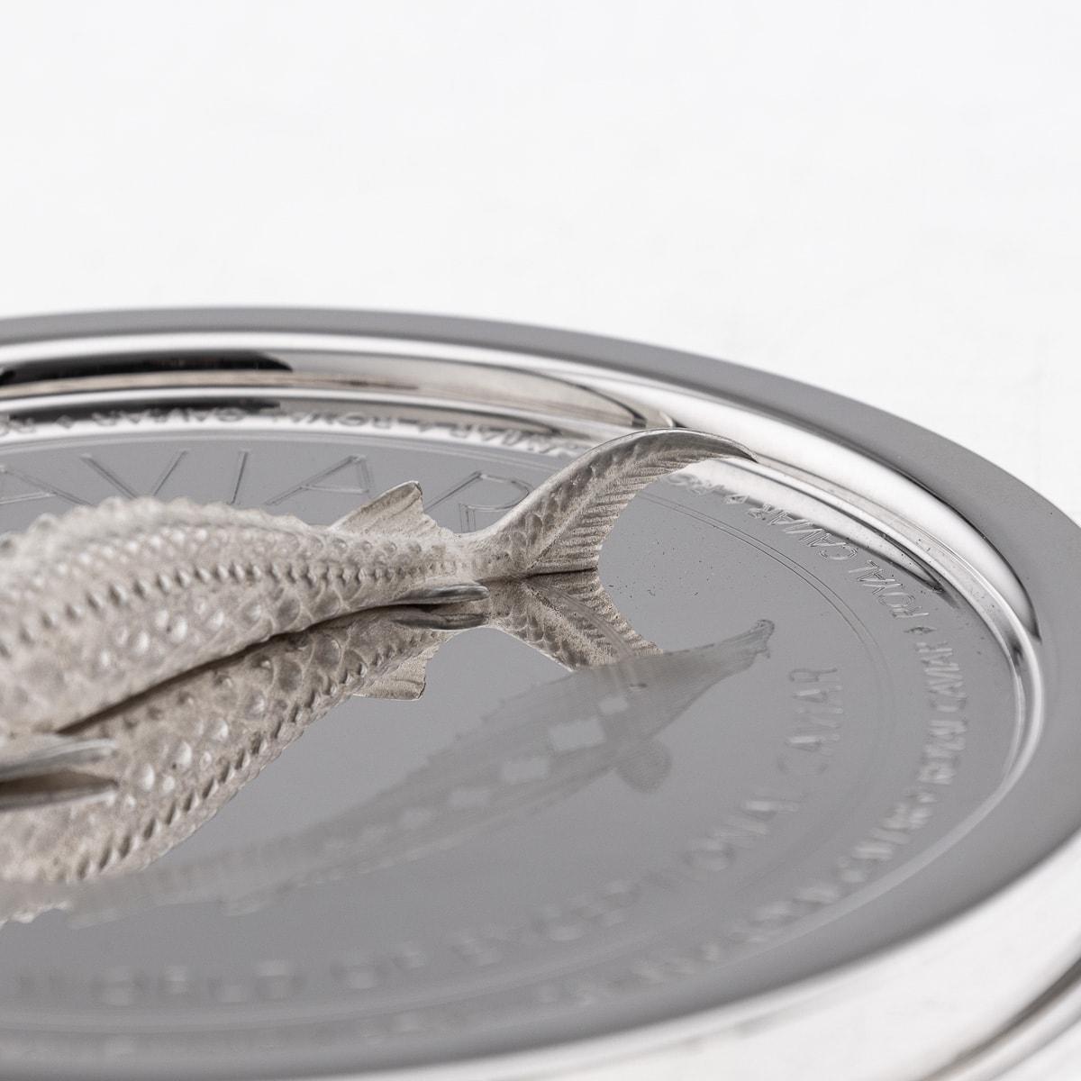 Caviar-Gefäß aus massivem Silber und Glas, Pushkin Alexander im Angebot 4