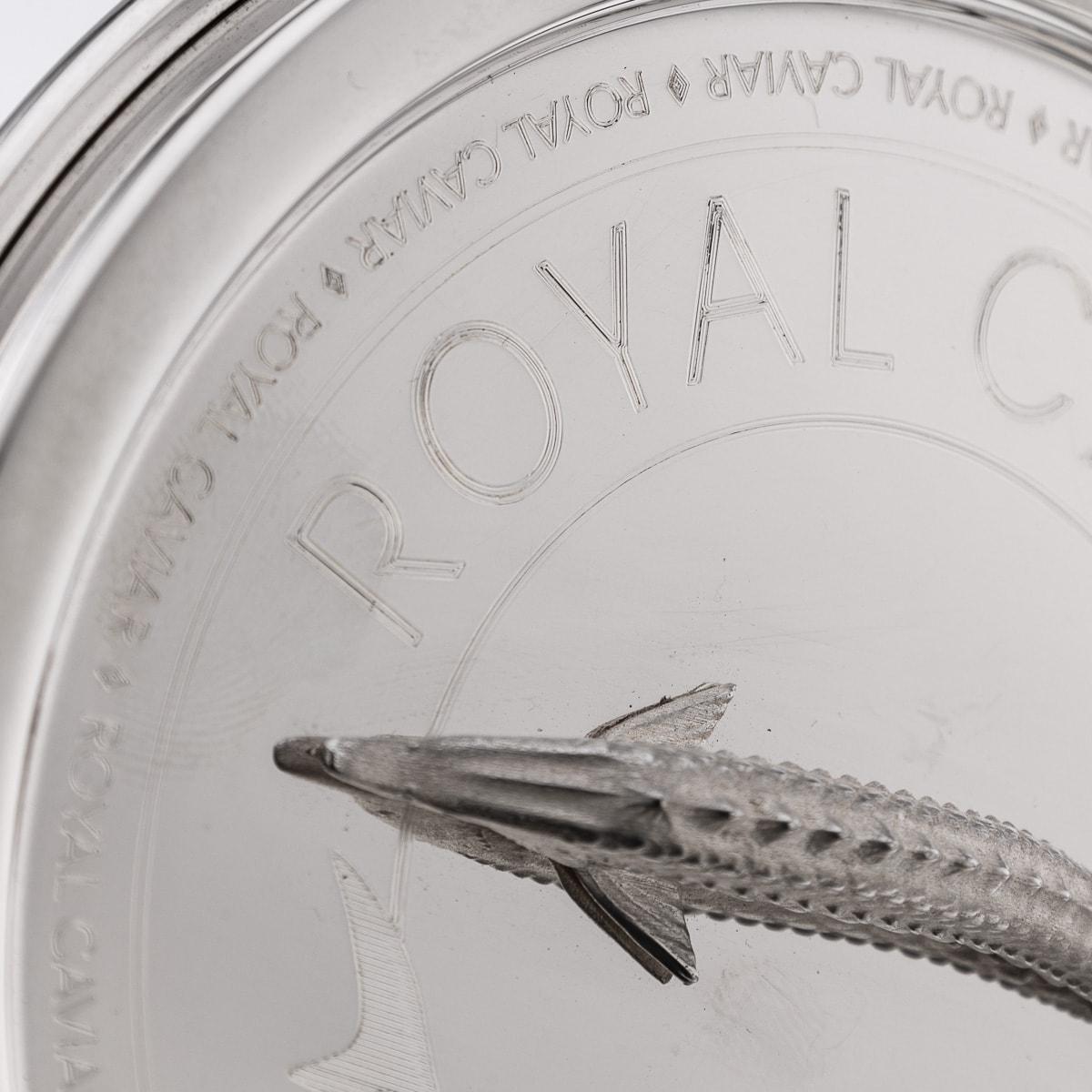 Caviar-Gefäß aus massivem Silber und Glas, Pushkin Alexander im Angebot 6