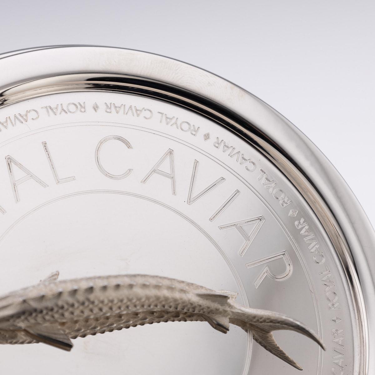Caviar-Gefäß aus massivem Silber und Glas, Pushkin Alexander im Angebot 8