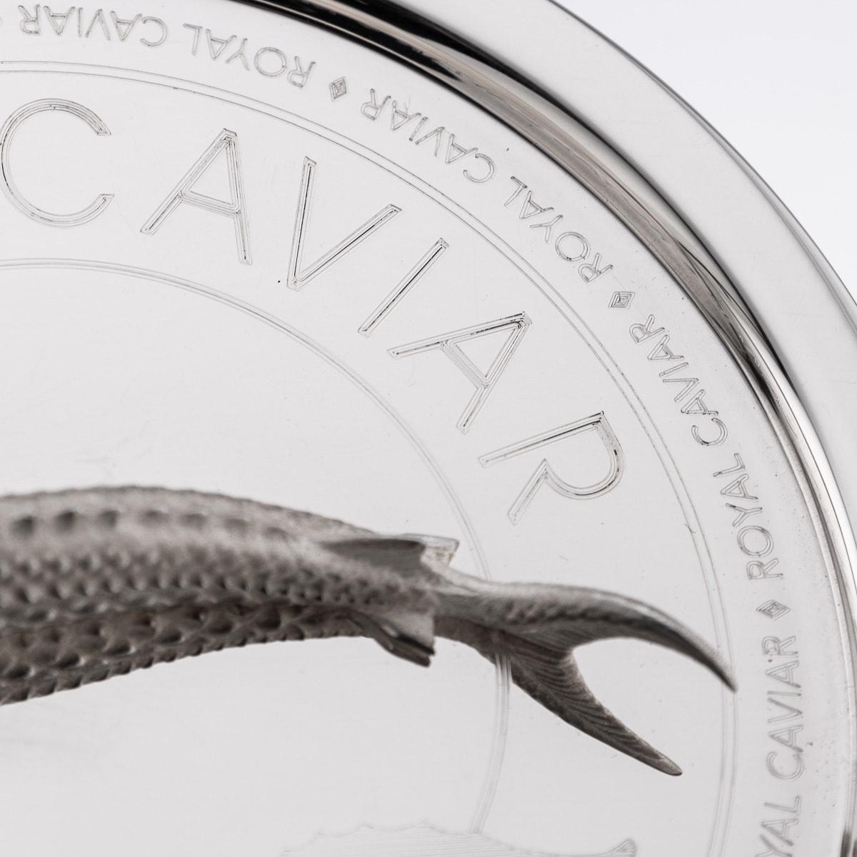 Caviar-Gefäß aus massivem Silber und Glas, Pushkin Alexander im Angebot 9