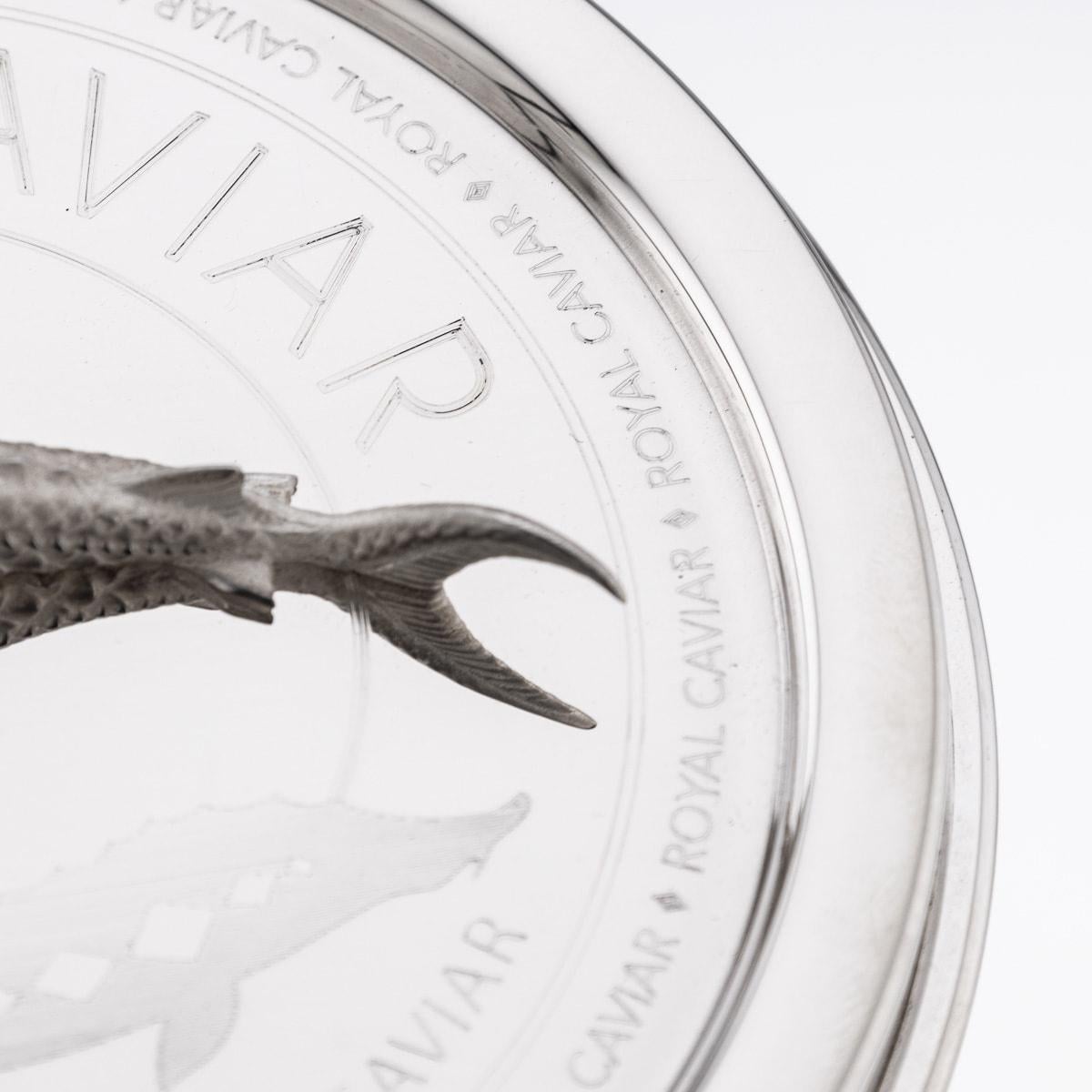 Caviar-Gefäß aus massivem Silber und Glas, Pushkin Alexander im Angebot 10
