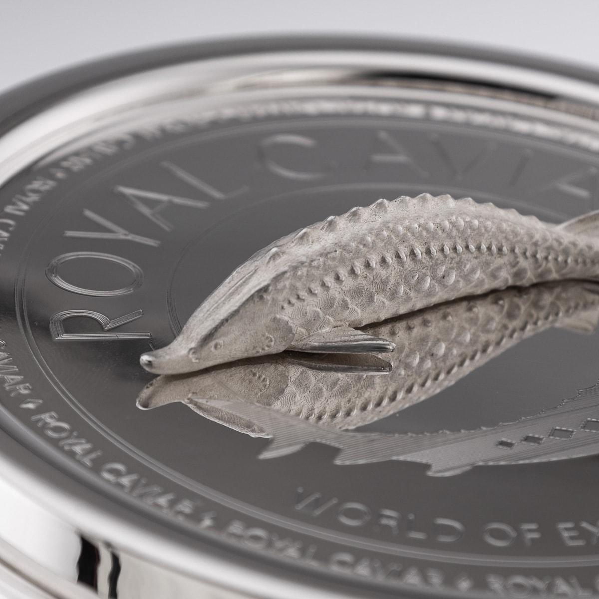 Caviar-Gefäß aus massivem Silber und Glas, Pushkin Alexander im Angebot 11