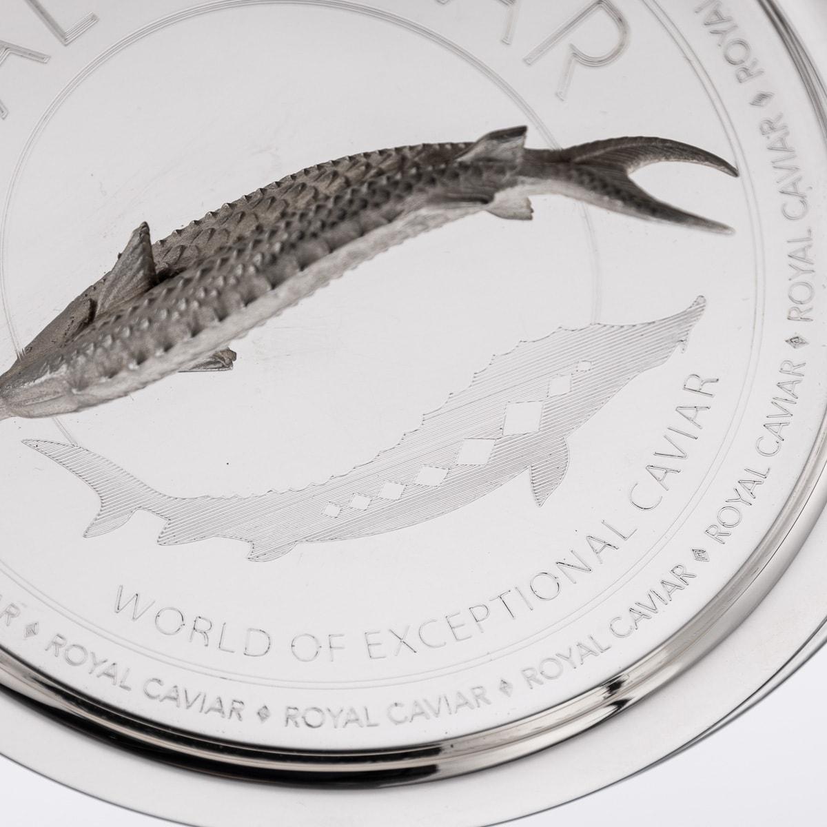Caviar-Gefäß aus massivem Silber und Glas, Pushkin Alexander im Angebot 12