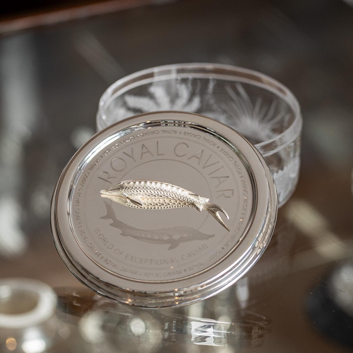 Caviar-Gefäß aus massivem Silber und Glas, Pushkin Alexander (Sonstiges) im Angebot
