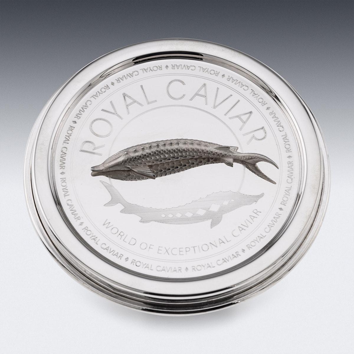 Caviar-Gefäß aus massivem Silber und Glas, Pushkin Alexander (21. Jahrhundert und zeitgenössisch) im Angebot