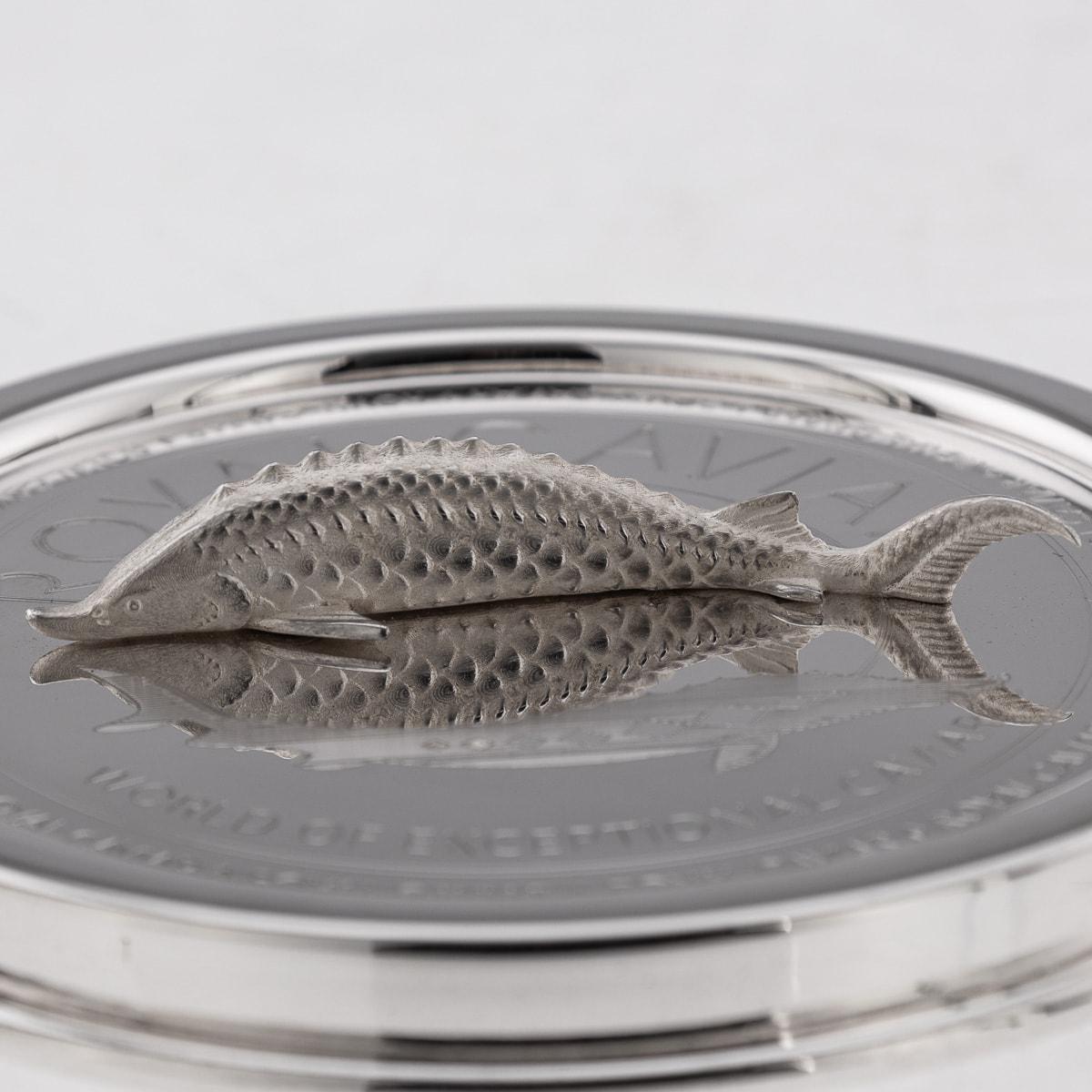 Caviar-Gefäß aus massivem Silber und Glas, Pushkin Alexander im Angebot 3