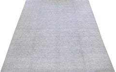 Handmade Wool and Silk Rug, Modern Geometric Design, 10' x 14'