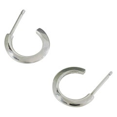 Solid Silver Hoop Earrings Small Flow Circle to Triangle
