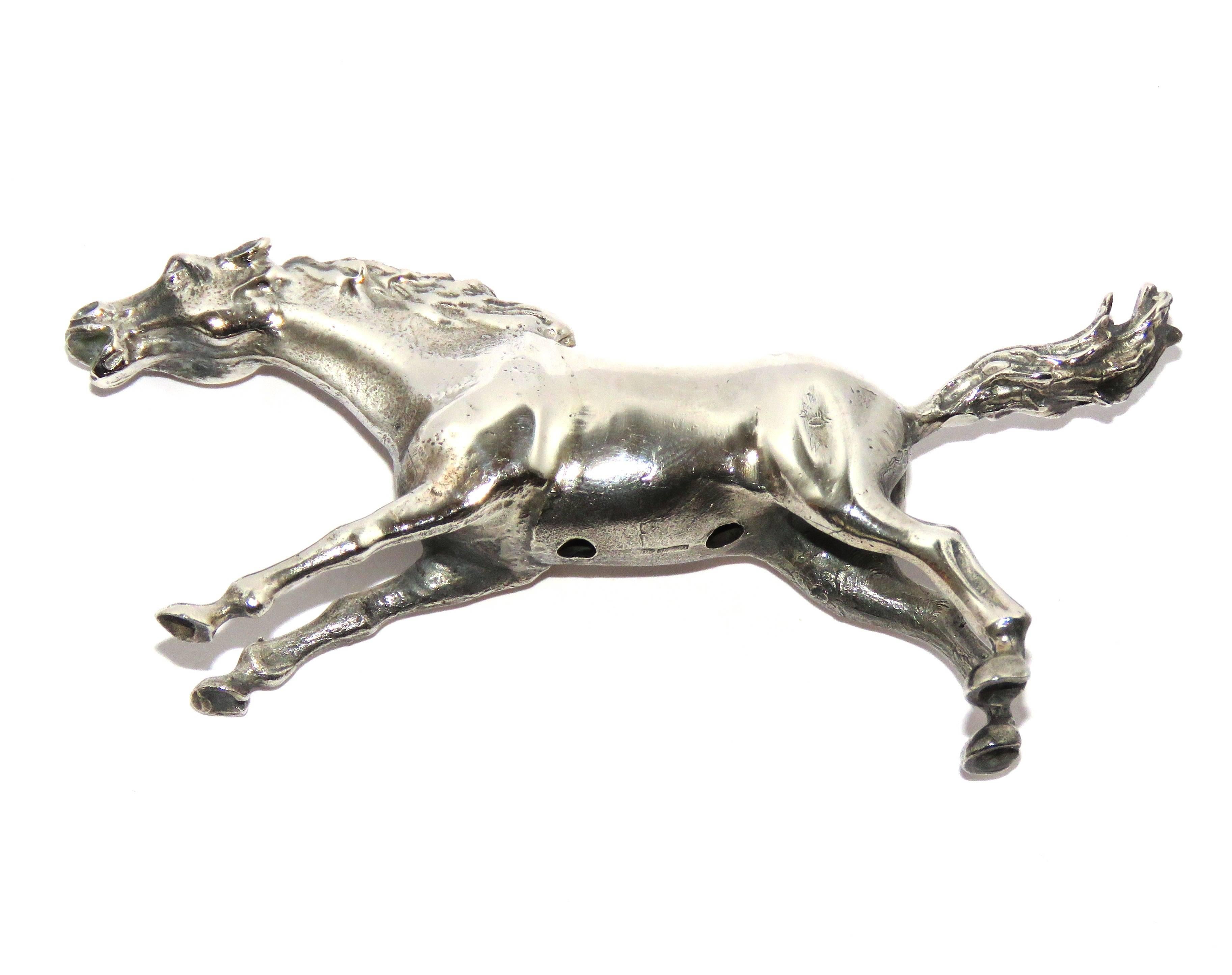 Women's or Men's Vintage 1970s Solid Silver Horse Figurine 