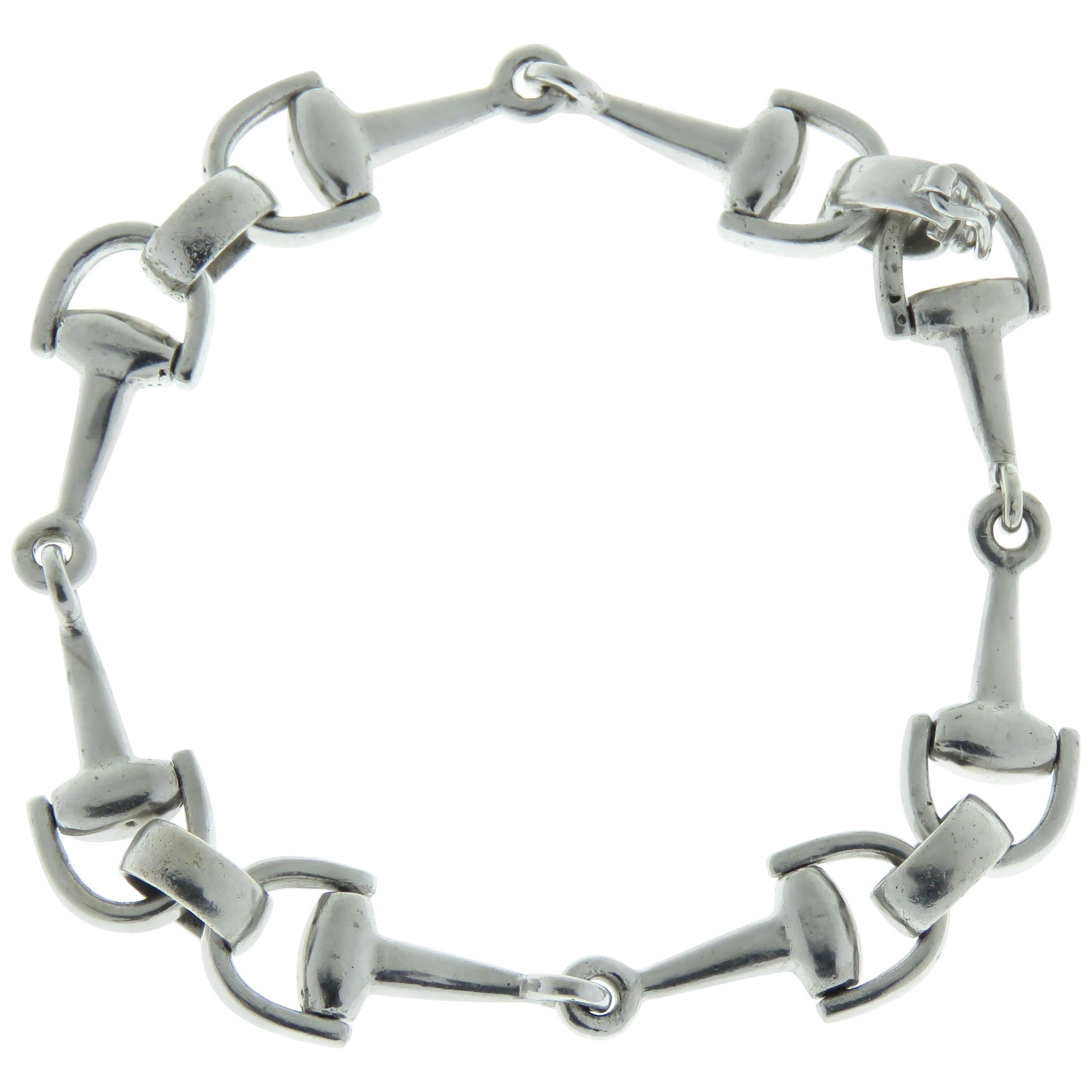 Solid Silver Horse Stirrup Bracelet Handcrafted in Italy