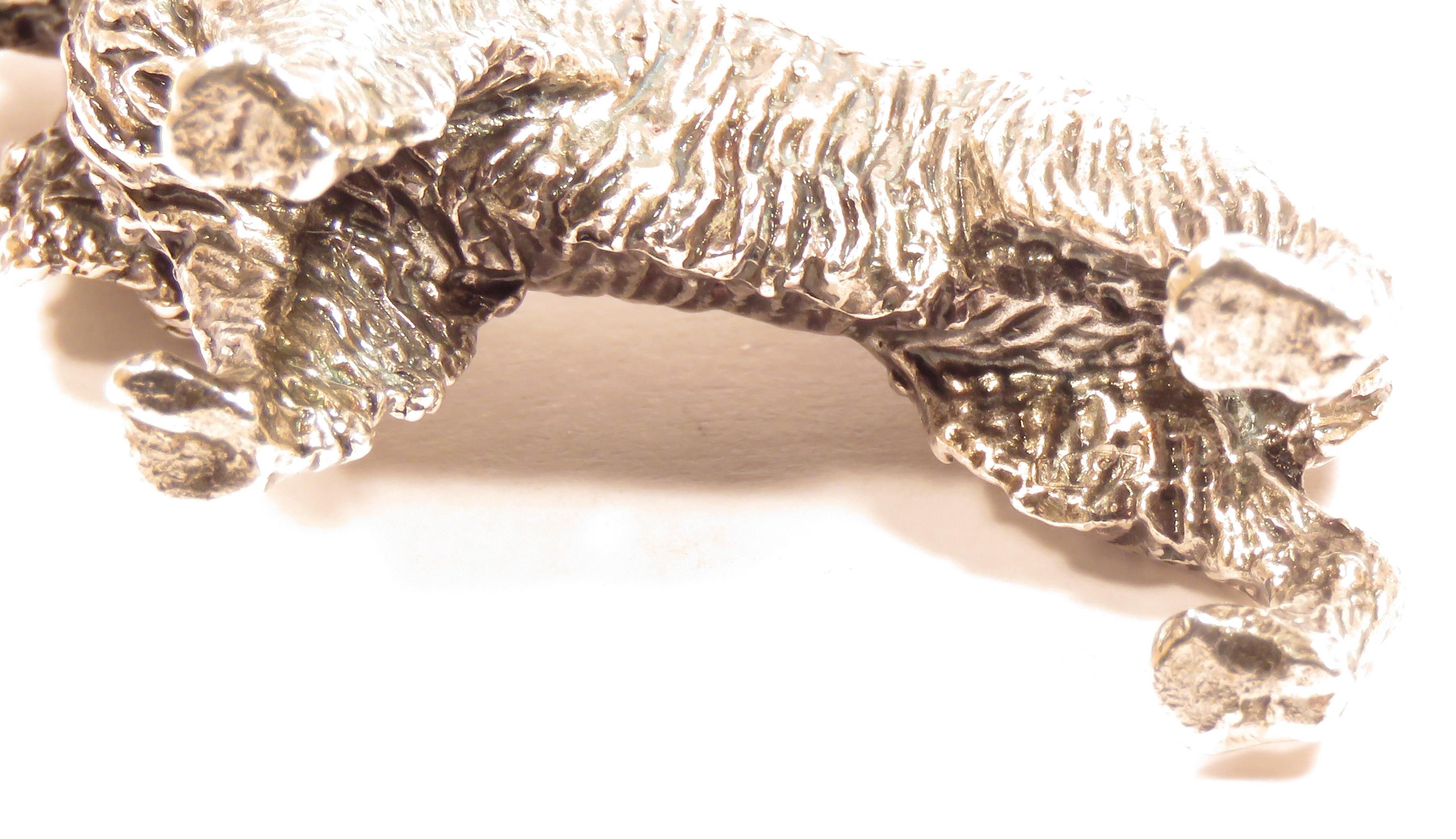 Solid Silver Italian Cocker Spaniel Figurine Vintage, 1970s In Excellent Condition For Sale In Milano, IT