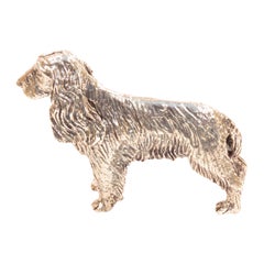 Solid Silver Italian Cocker Spaniel Figurine Vintage, 1970s