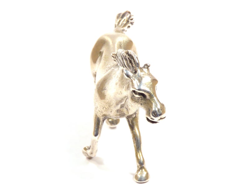 Solid Silver Italian Horse Figurine Vintage, 1970s For Sale at 1stDibs