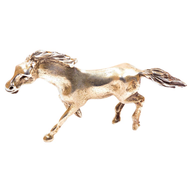 Solid Silver Italian Horse Figurine Vintage, 1970s For Sale at 1stDibs