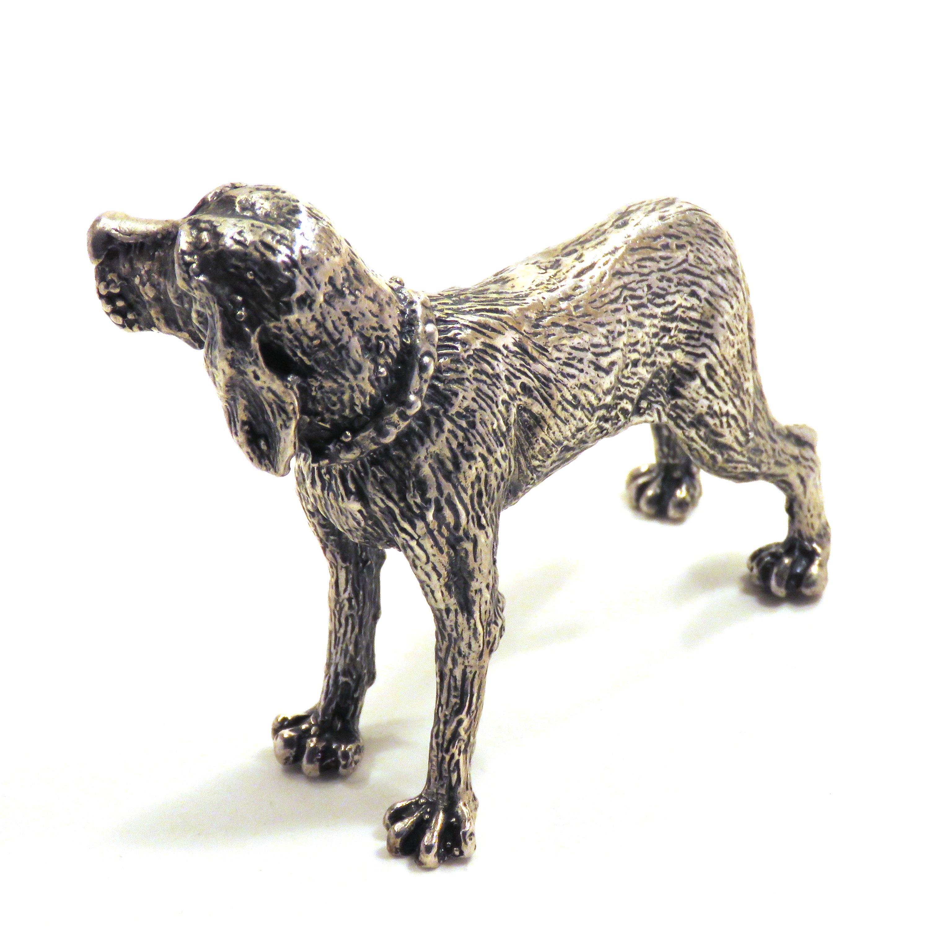 Italienische Pointer-Bracco-Figur aus massivem Silber, Vintage, 1970er Jahre im Zustand „Hervorragend“ im Angebot in Milano, IT