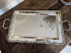 Solid silver large handled tray.