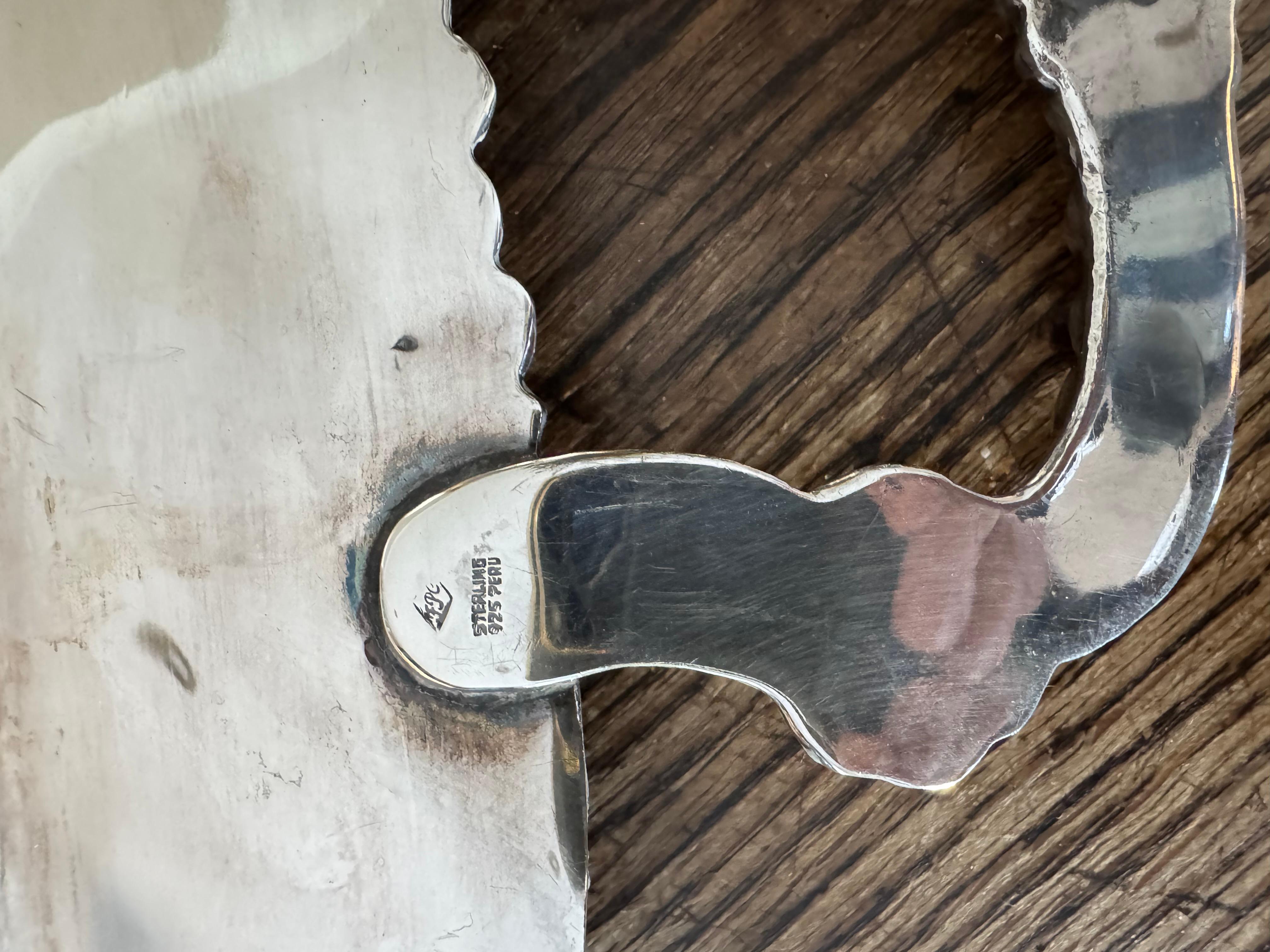 Solid silver large handled tray. For Sale 1