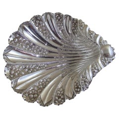 Solid Silver Late 19thC  BUTTER SHELL DISH  Hallmarked:- Sheffield 1896