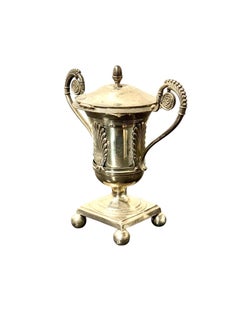Solid Silver Neoclassical Mustard Pot, Vieillard Hallmark, Mid-19th Century