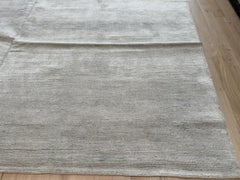 Solid Silver Plain Design Area Rug