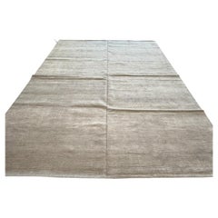 Solid Silver Plain Design Area Rug