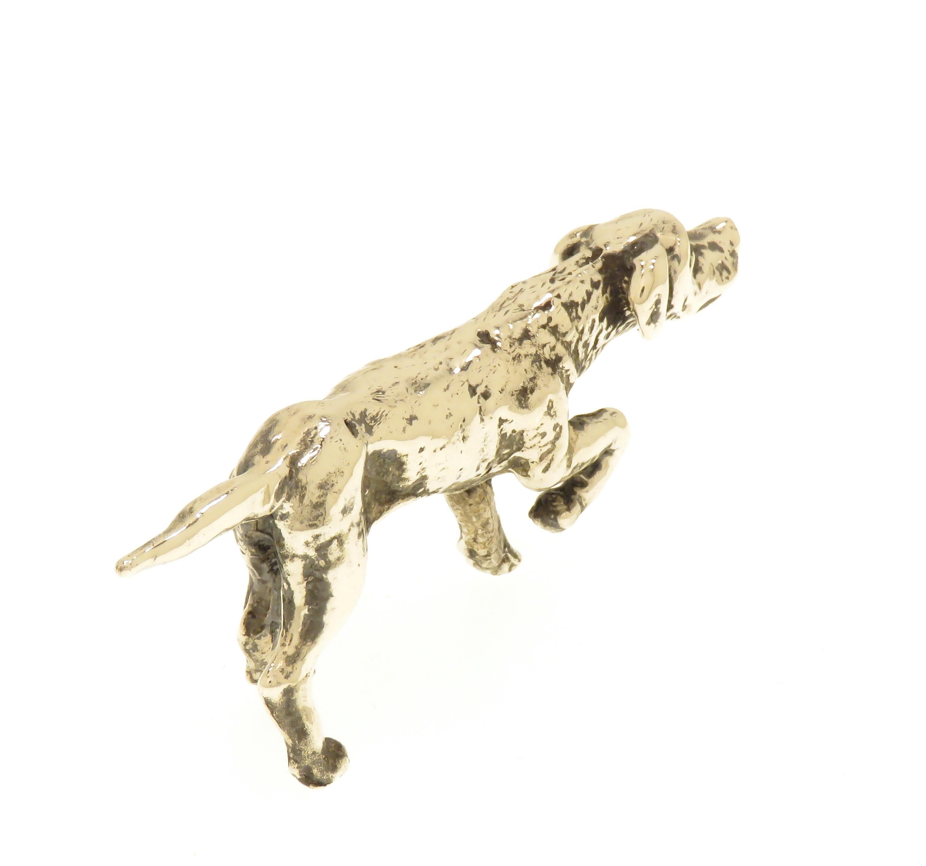 Massivsilberne spitze Hundefigur, Vintage, 1970er Jahre, hergestellt in Italien (Retro)