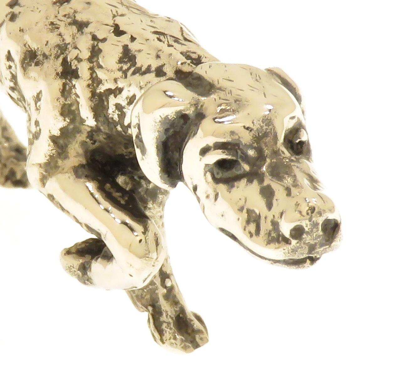Massivsilberne spitze Hundefigur, Vintage, 1970er Jahre, hergestellt in Italien im Zustand „Hervorragend“ in Milano, IT