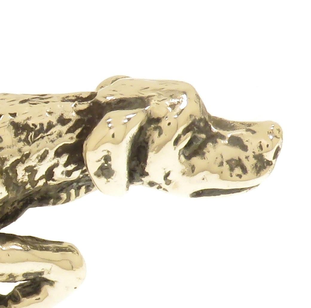 Massivsilberne spitze Hundefigur, Vintage, 1970er Jahre, hergestellt in Italien für Damen oder Herren