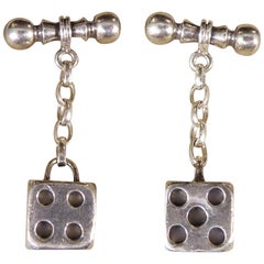 Vintage Solid Silver Quality Playing Dice Cufflinks